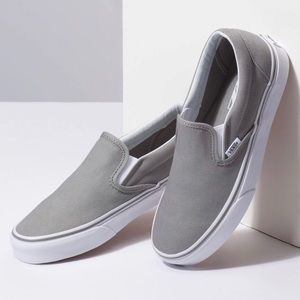 Vans Light Grey Classic Slip-On Sneakers